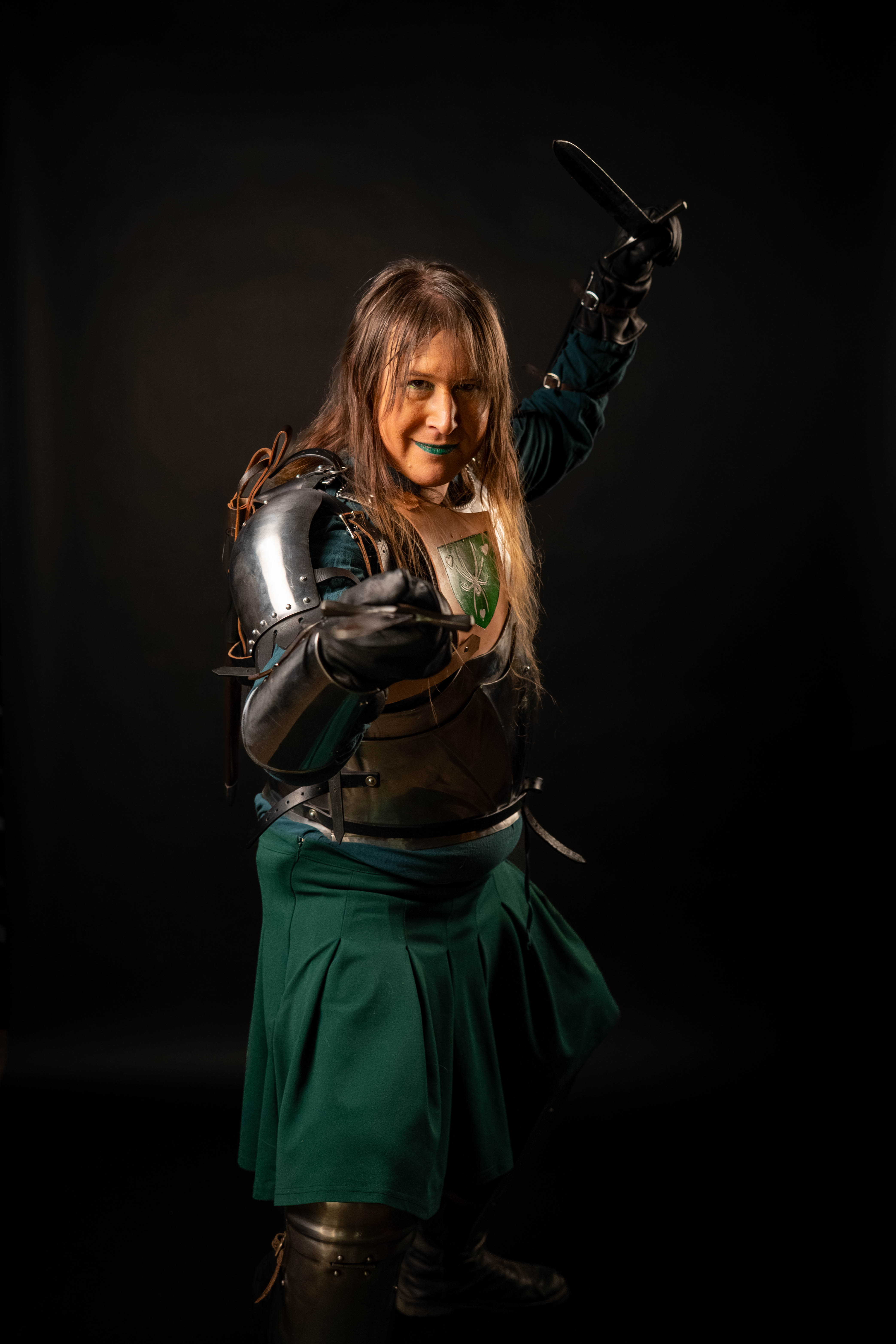 Knight Night Fights fighter in full plate armor, dynamic pose