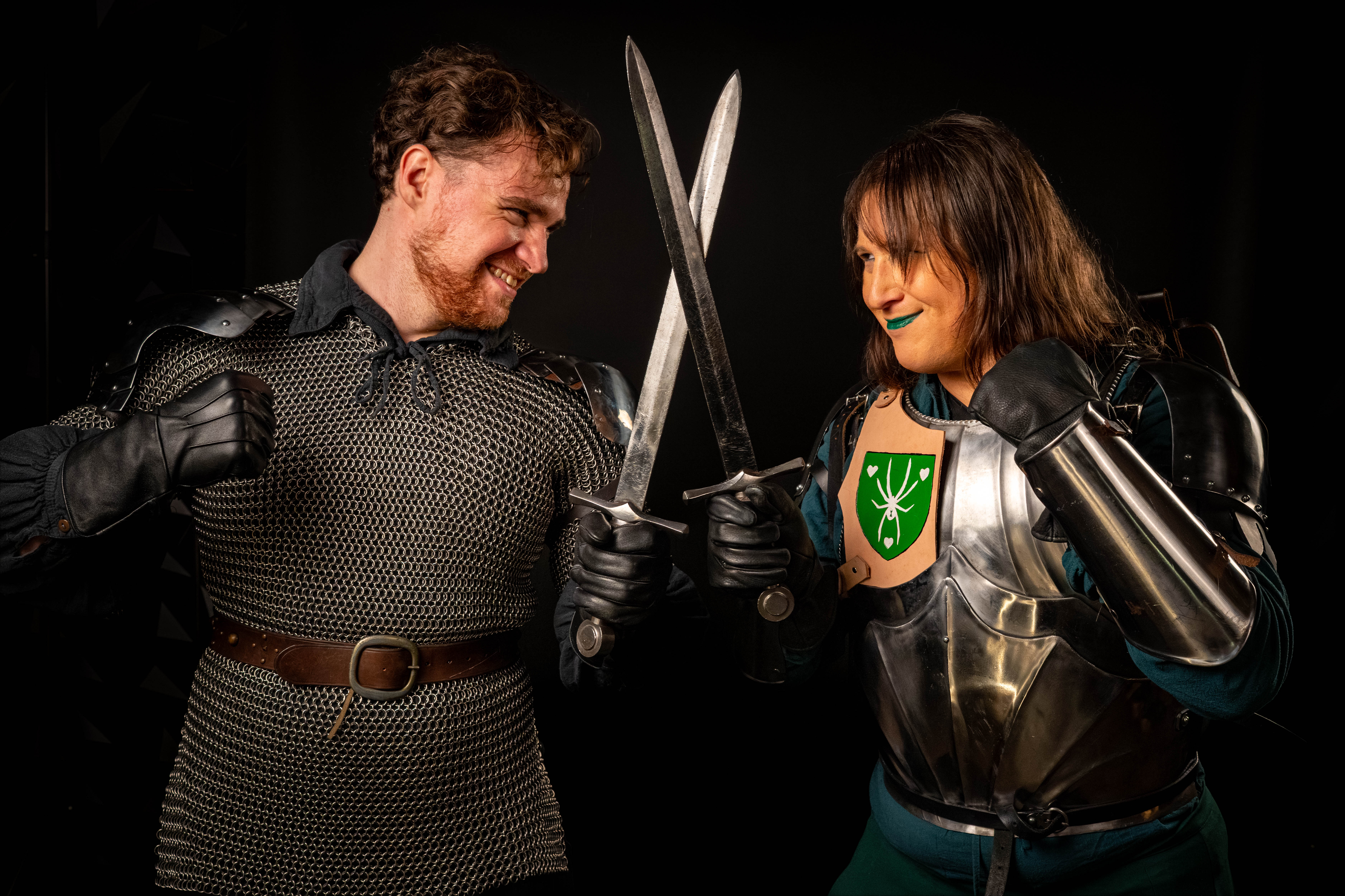 Knight Night Fights fighter in full plate armor at Starfall Studios