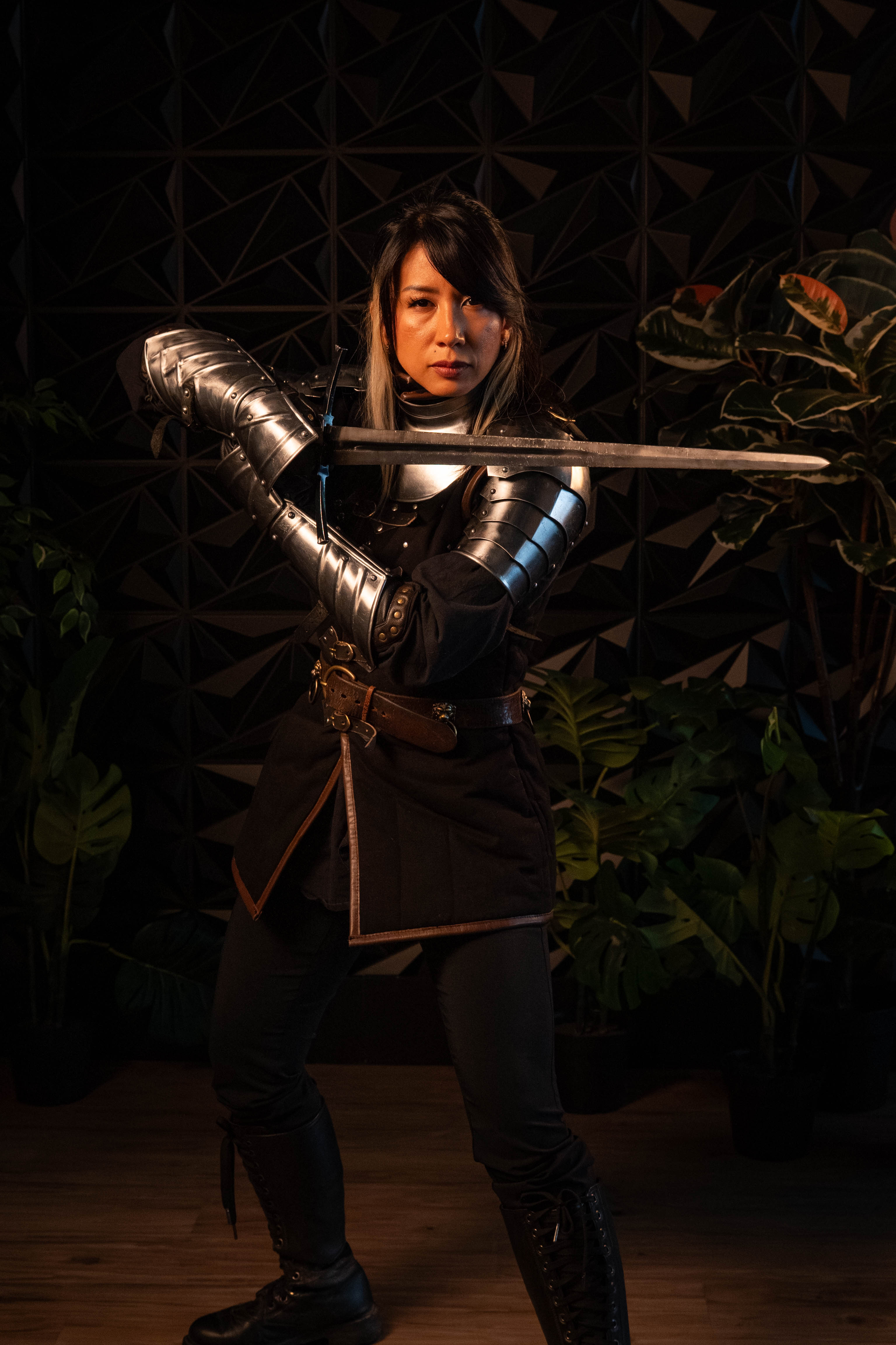 Erika Rosefall — full body with sword